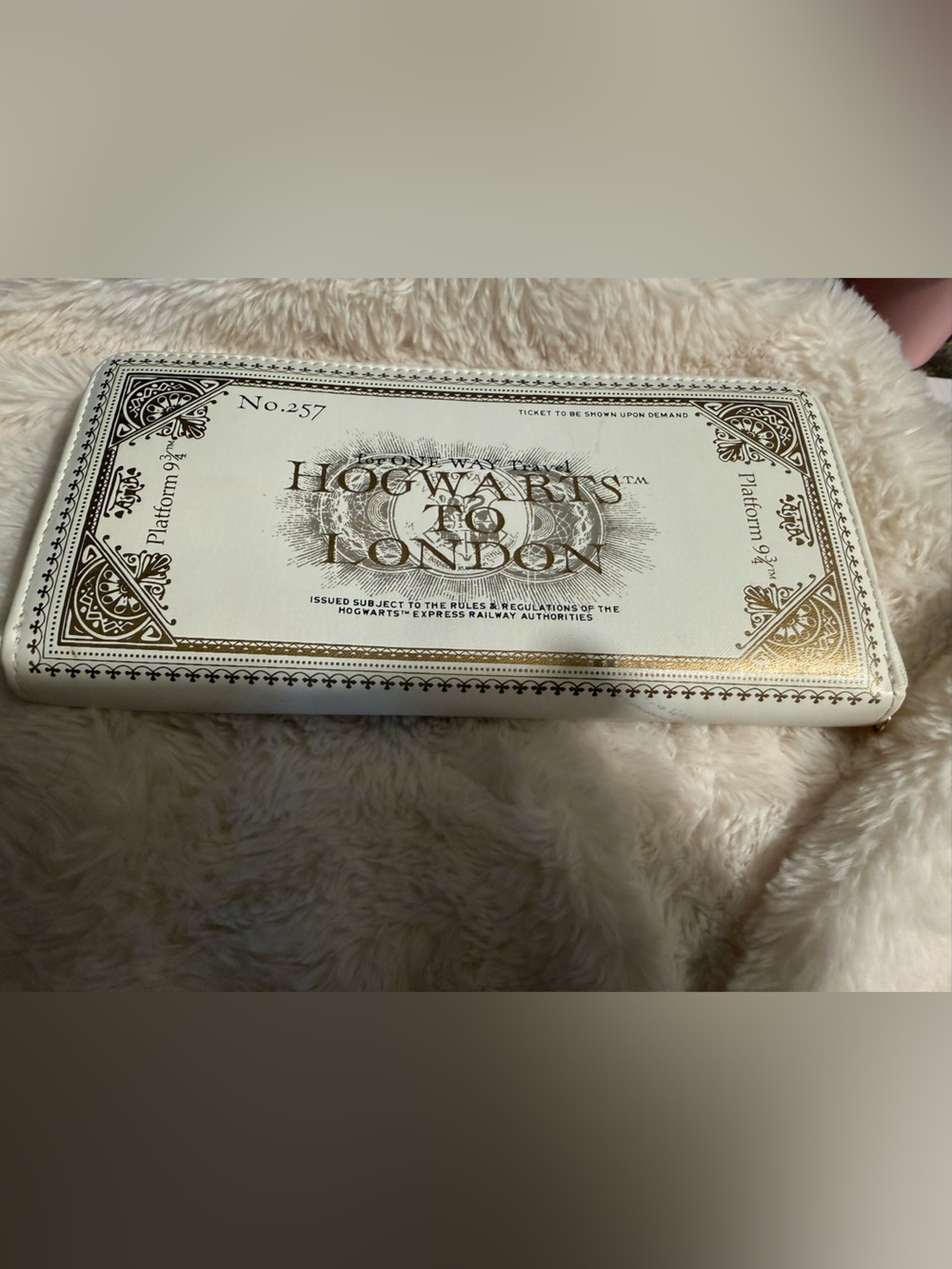 White and Gold 'Hogwarts to London' Statement Clutch Wallet